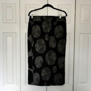 Lilith Black and Gray Textured Midi Skirt